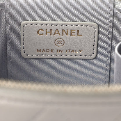 Chanel Lambskin Quilted Top Handle Mini Vanity Case With Chain Grey 6 of 10