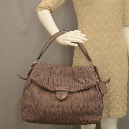 Prada Nappa Gaufre Flap Bag Bambu 2 of 7