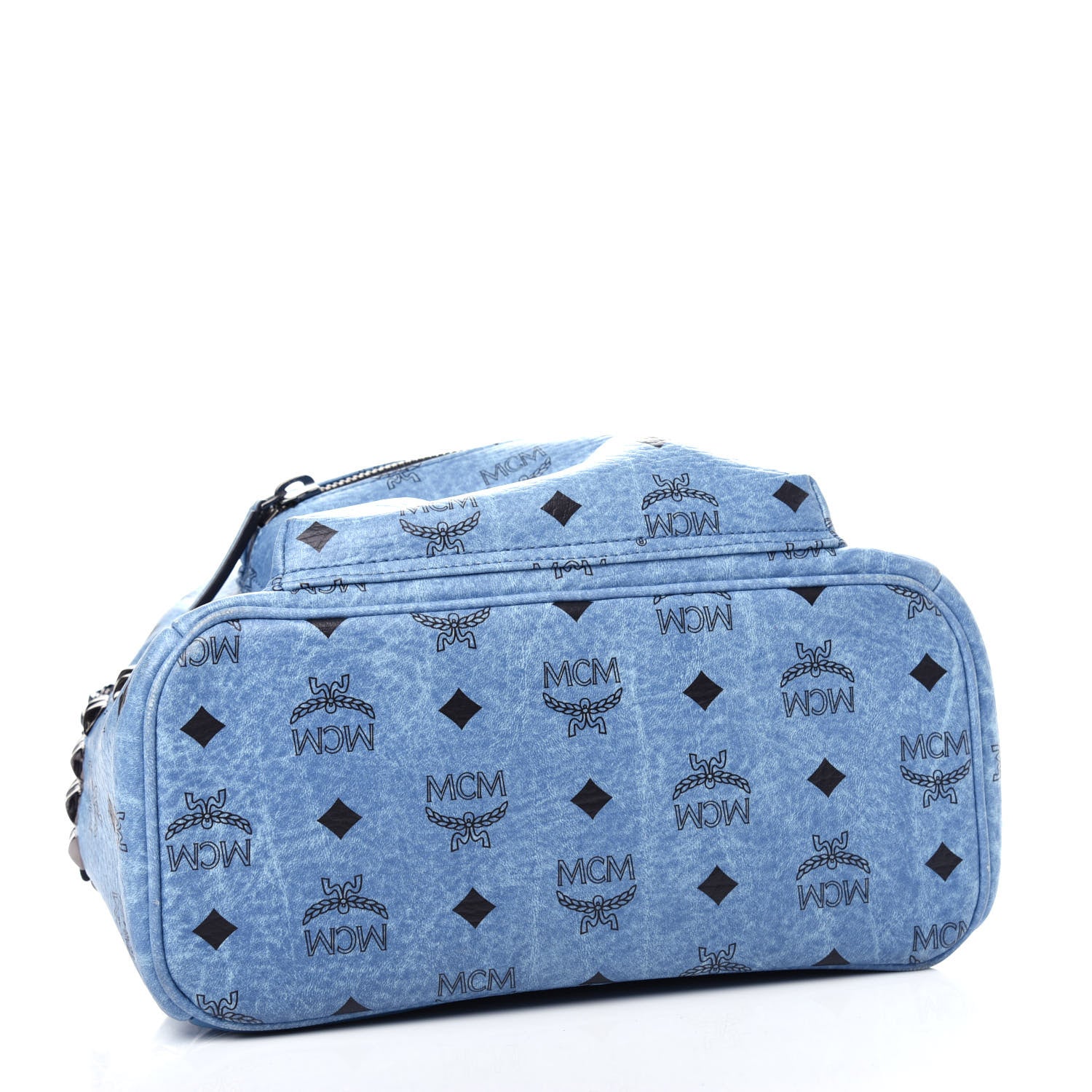 MCM Visetos Side Stud Mini Stark Backpack Blue 4 of 10