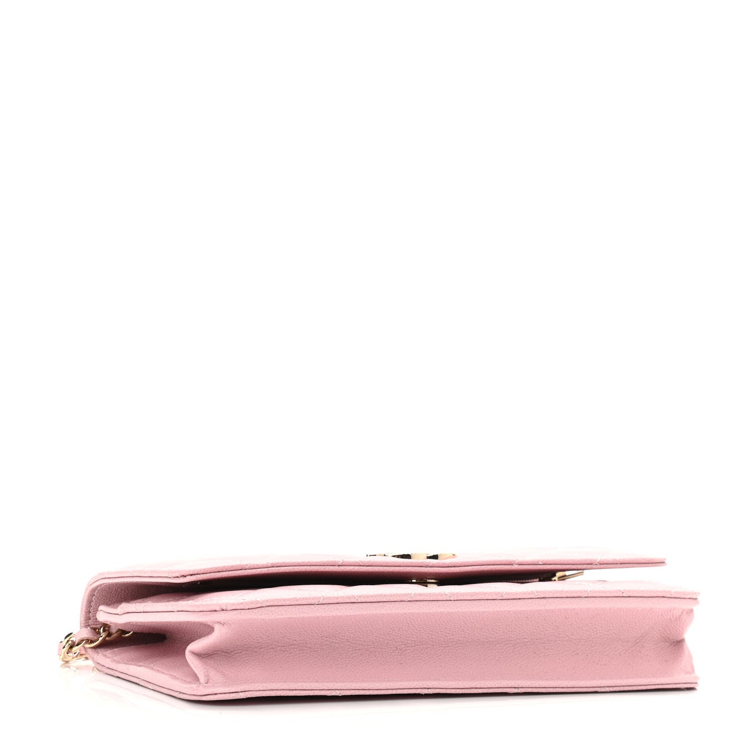 Chanel Caviar Quilted Studded CC Wallet on Chain WOC Light Pink 3 of 11