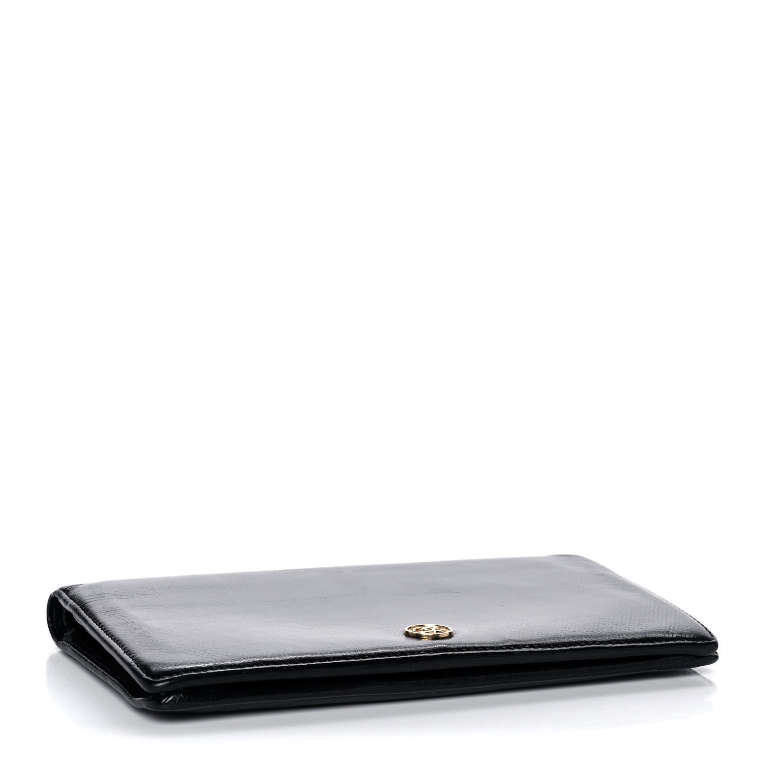 Chanel Grained Calfskin CC Button Yen Wallet Black 4 of 11