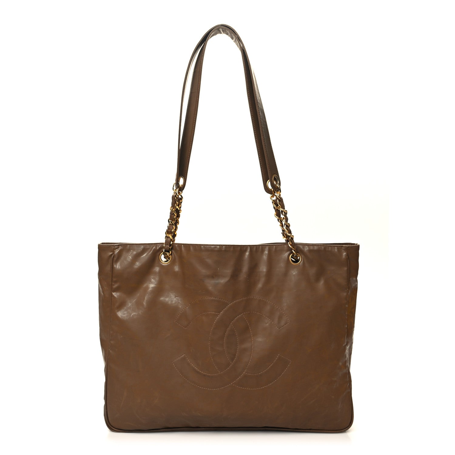 Chanel Calfskin CC Timeless Shopping Tote Brown 1 of 13