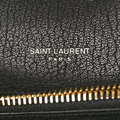 Saint Laurent Sheepskin Matelasse Chevron Monogram Medium College Bag Black 6 of 8