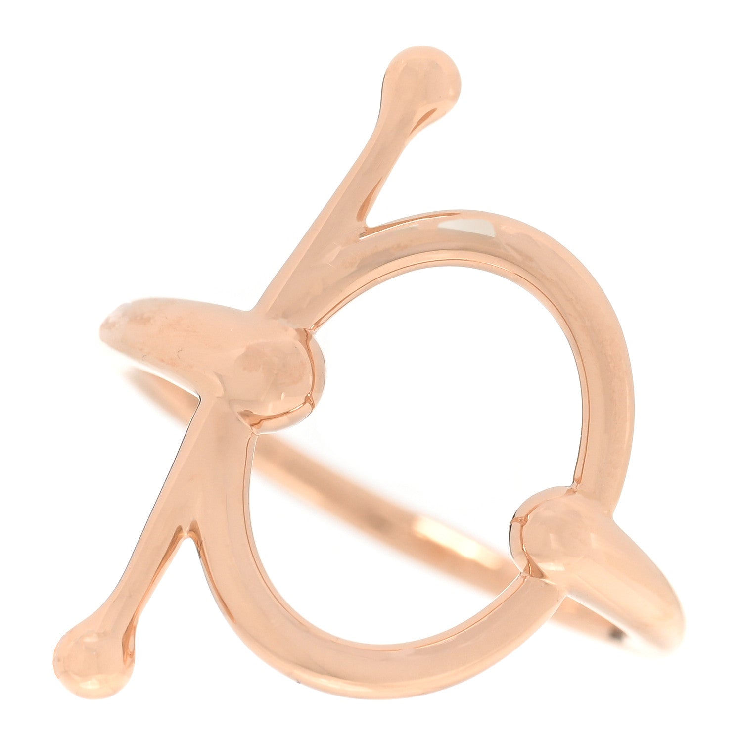 Hermes 18K Rose Gold PM Filet d'Or Ring 53 6.25 1 of 6