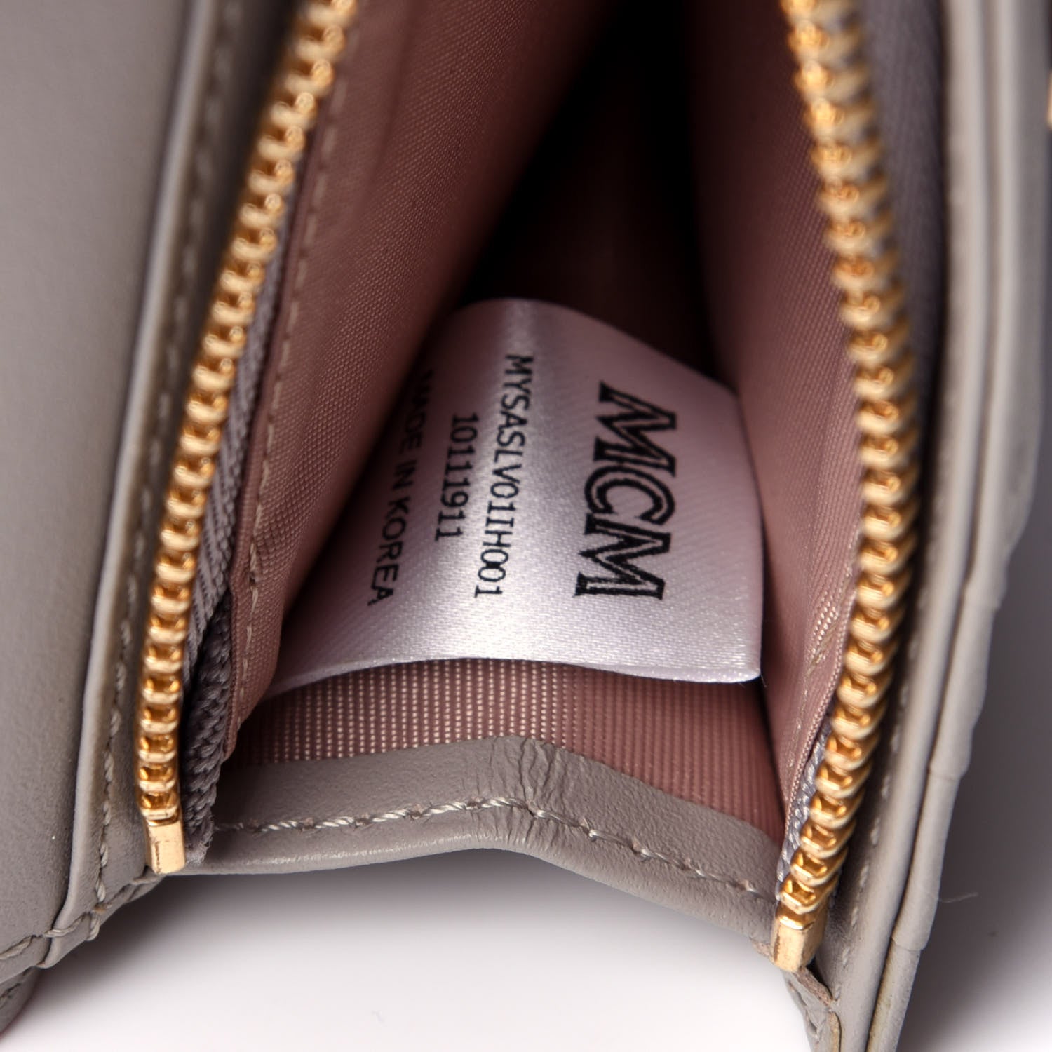 MCM Visetos Mini Love Letter Flap Wallet Pink Beige 7 of 12
