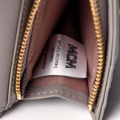 MCM Visetos Mini Love Letter Flap Wallet Pink Beige 7 of 12