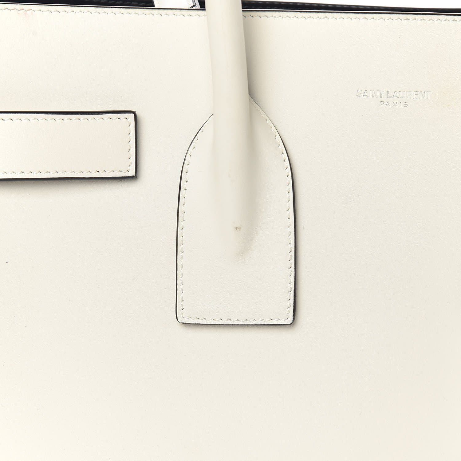 Saint Laurent Grained Calfskin Small Sac De Jour Dove Porcellana Black 8 of 11
