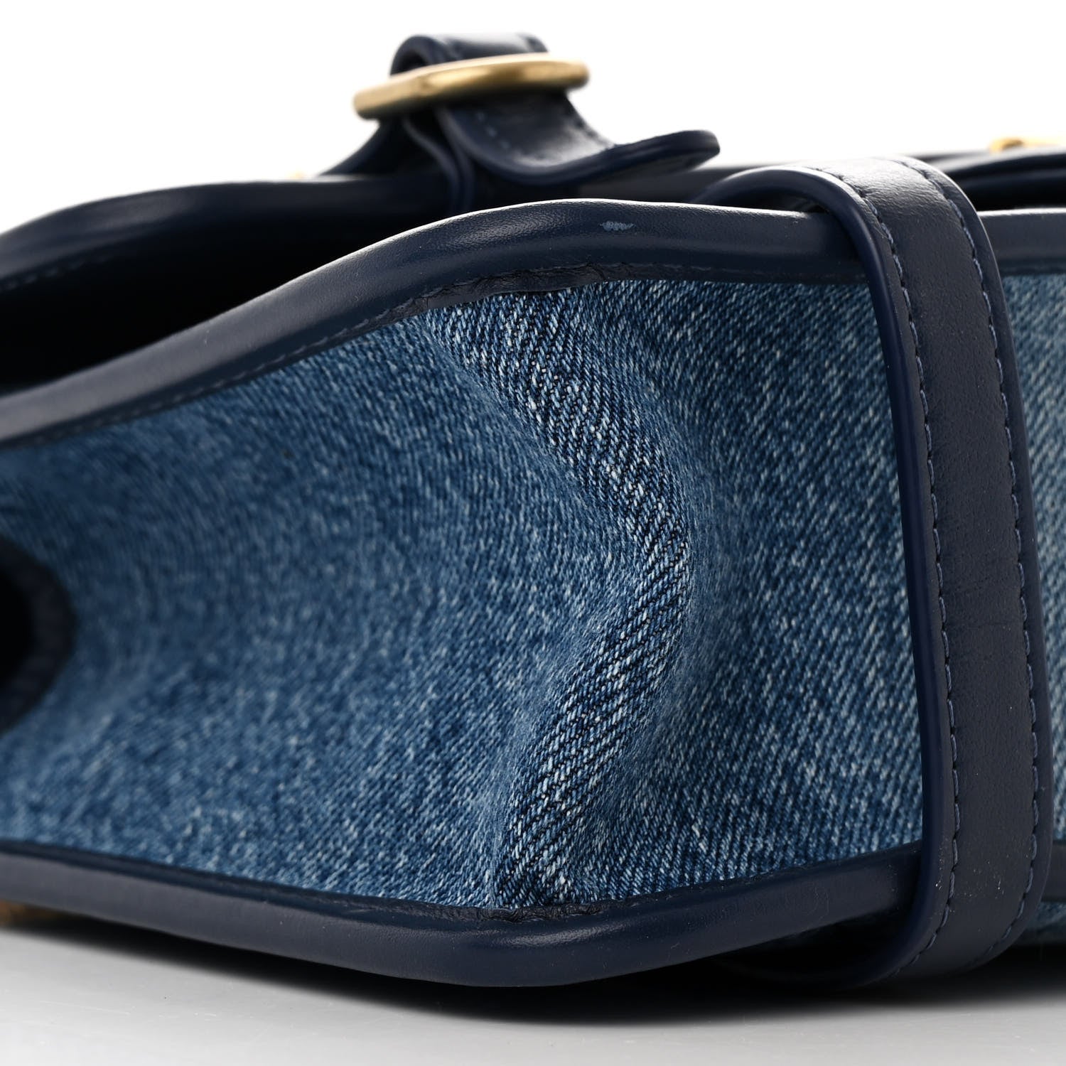 Chanel Washed Denim Quilted Messenger Flap Blue 9 of 11