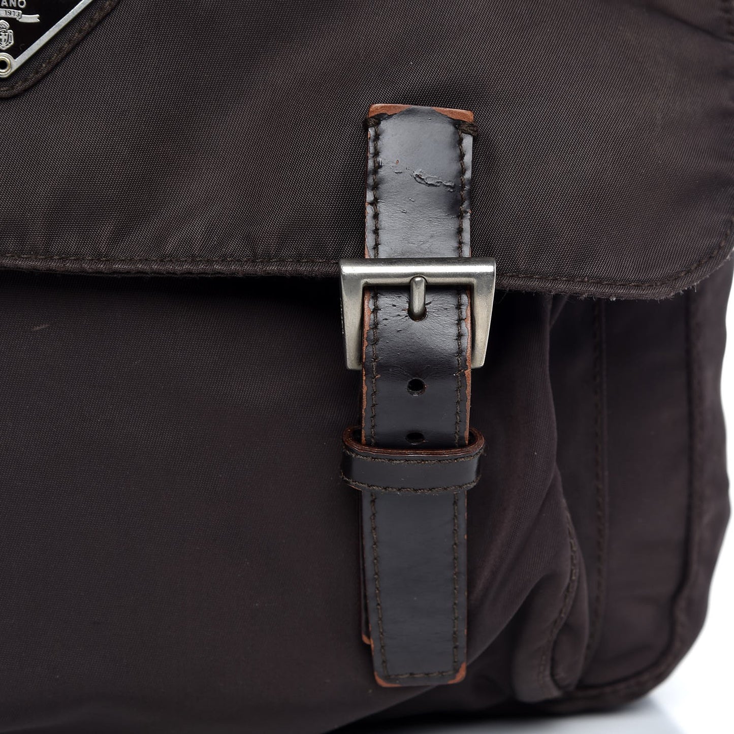 Tessuto Nylon Messenger Bag Brown