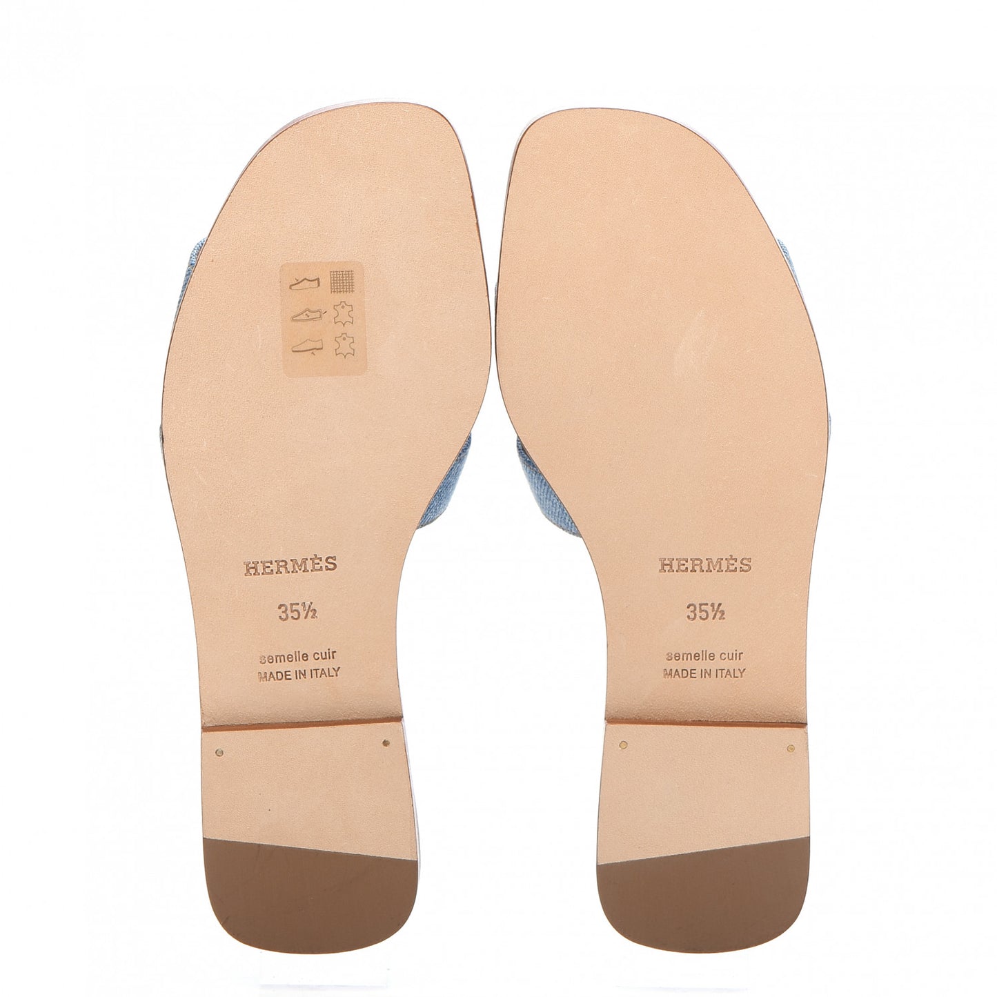 Denim Canvas Oran Sandals 35.5 Bleu Clair