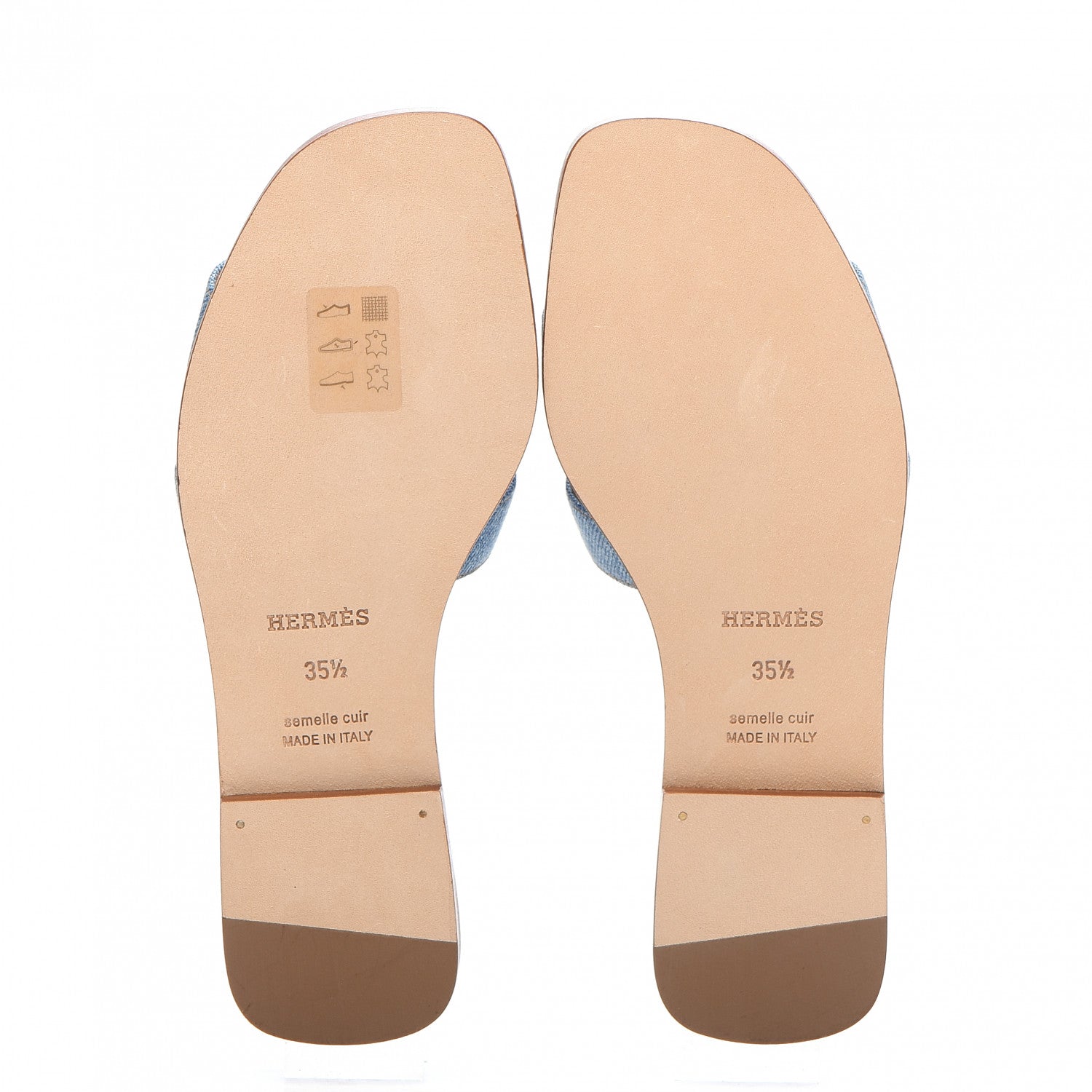 Hermes Denim Canvas Oran Sandals 35.5 Bleu Clair 5 of 9