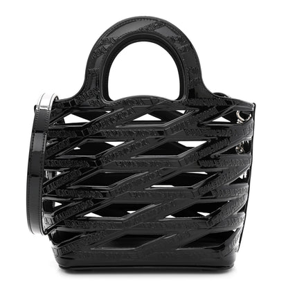 Balenciaga Patent Calfskin Small Neo Basket Tote Black 4 of 13