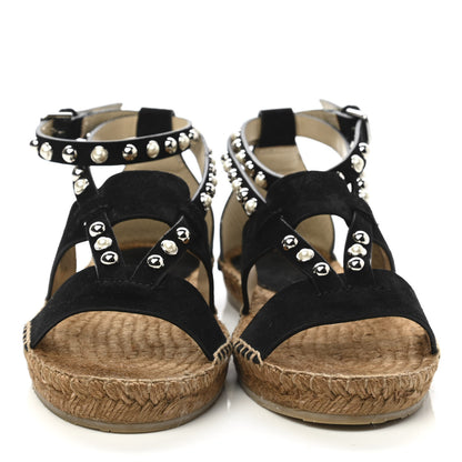 Jimmy Choo Suede Embellished Denise Espadrilles 36 Black 8 of 8