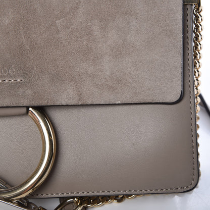 Chloe Suede Calfskin Small Faye Shoulder Bag Motty Grey 9 of 13