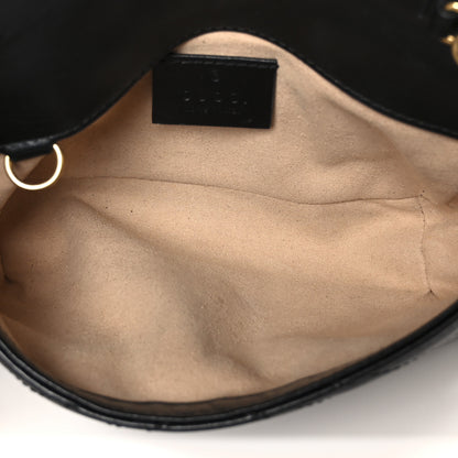 Gucci Calfskin Matelasse Super Mini GG Marmont Shoulder Bag Black 5 of 11