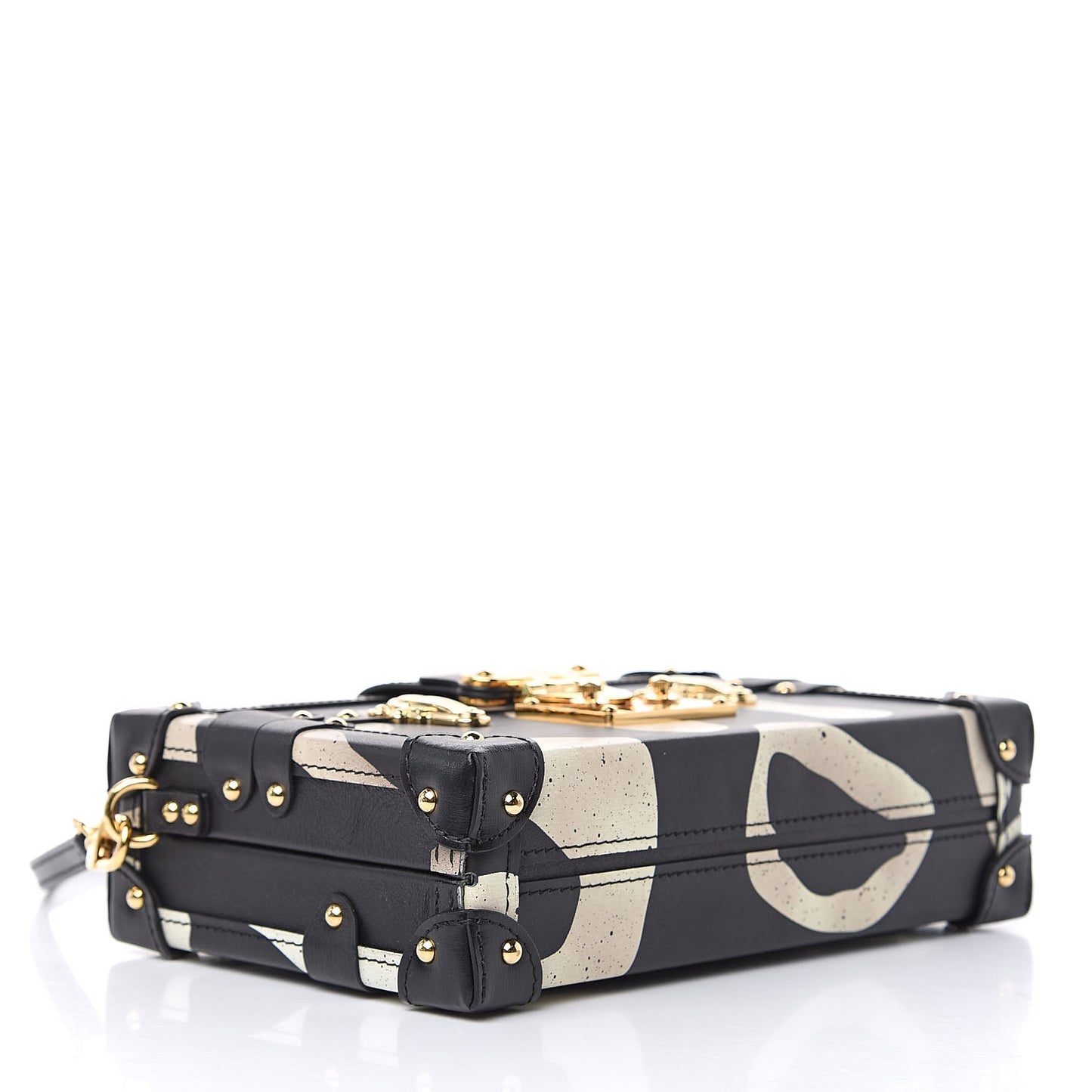Calfskin Petite Malle Black White