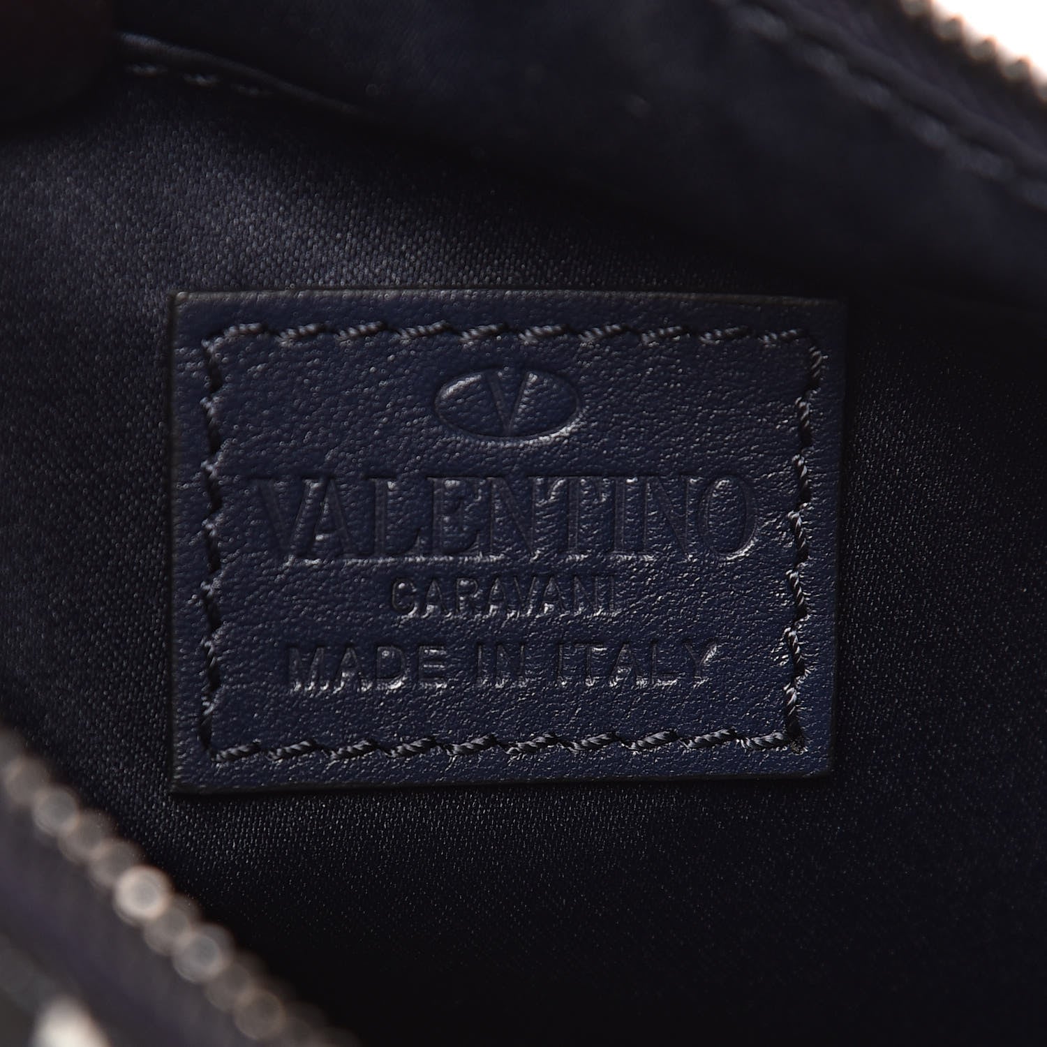 Valentino Garavani Nylon Camustars Medium Zip Pouch Marine Light Ivory 7 of 10