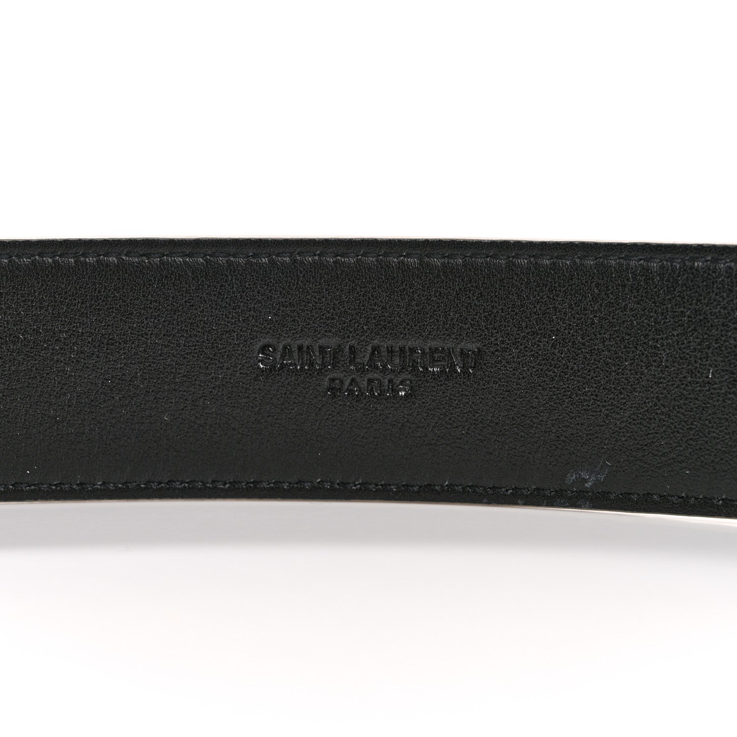 Saint Laurent Smooth Calfskin Monogram Square Buckle Belt 80 32 Dark Beige 5 of 6