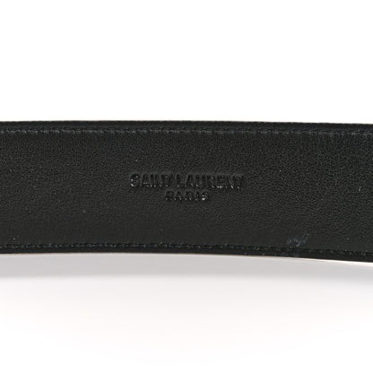 Saint Laurent Smooth Calfskin Monogram Square Buckle Belt 80 32 Dark Beige 5 of 6
