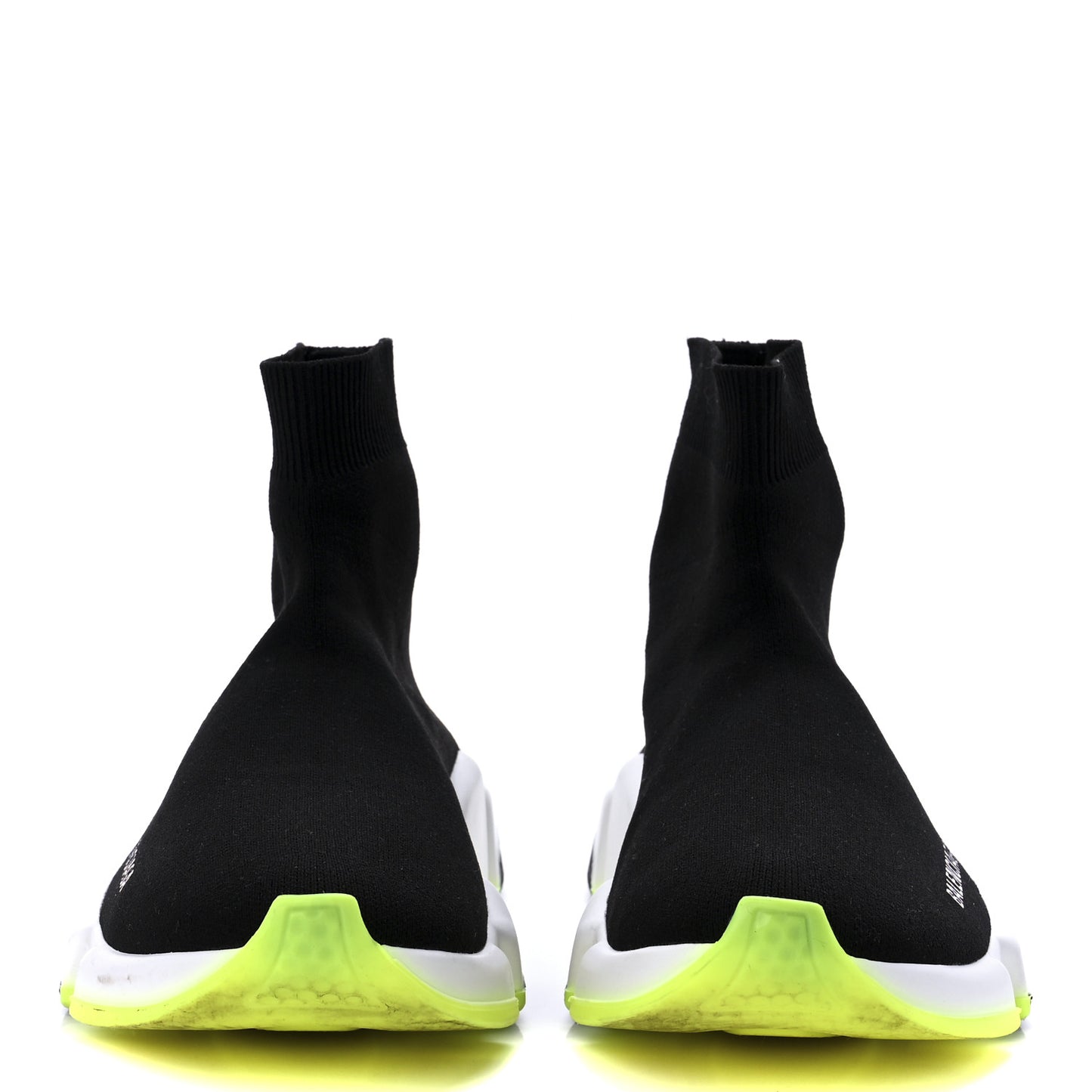 Neoprene Knit Womens Speed Sneakers 38 Black White Yellow Fluo