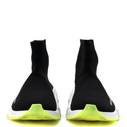 Balenciaga Neoprene Knit Womens Speed Sneakers 38 Black White Yellow Fluo 2 of 8