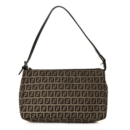 Fendi Zucchino Pochette Dark Brown 1 of 15