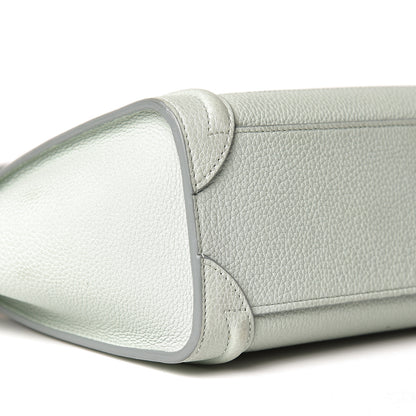 Celine Drummed Calfskin Nano Luggage Almond 12 of 18