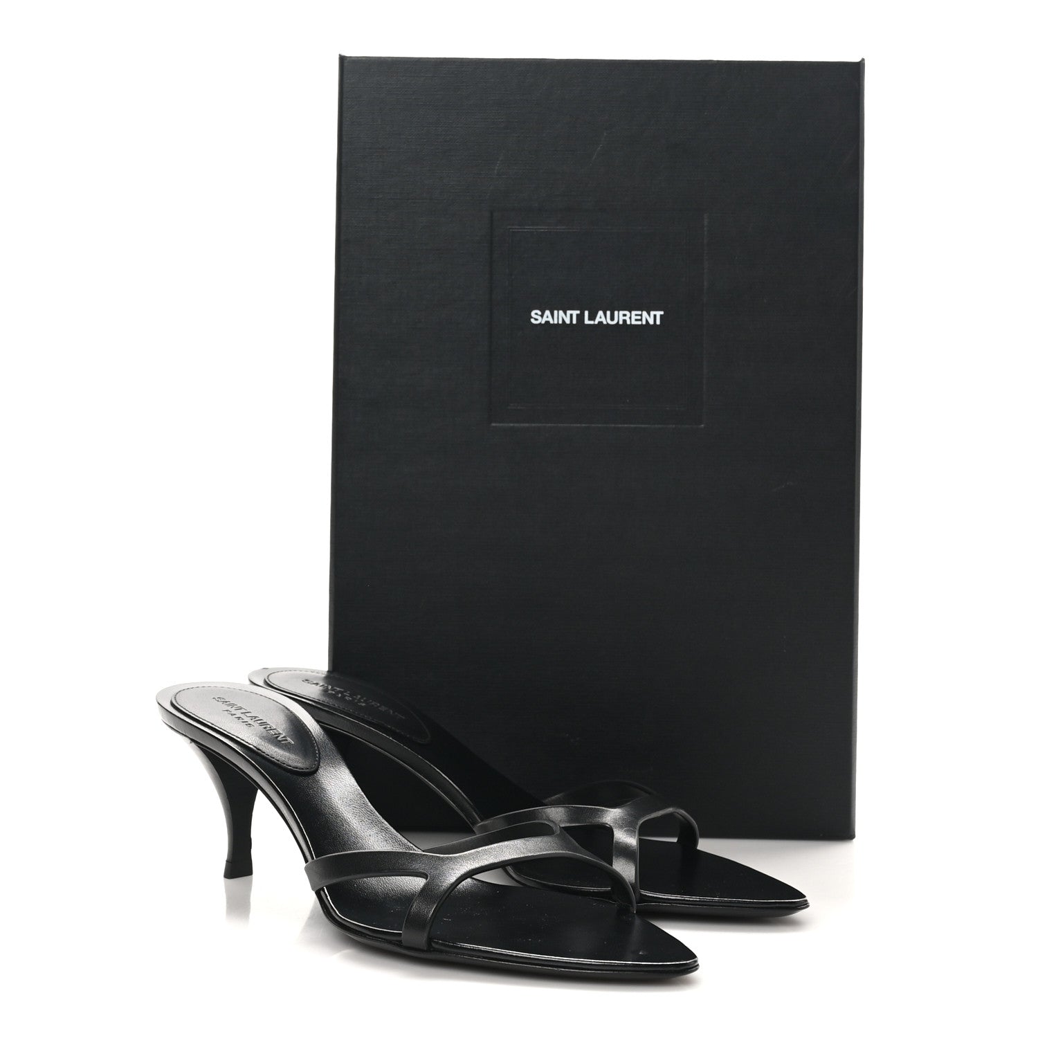 Saint Laurent Calfskin Carla 60 Mule Sandals 36.5 Black 10 of 10