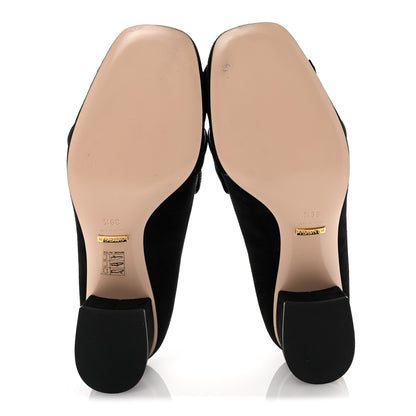 Gucci Kid Scamosciato GG Marmont Fringe 50mm Loafer Pumps 39.5 Black 6 of 10