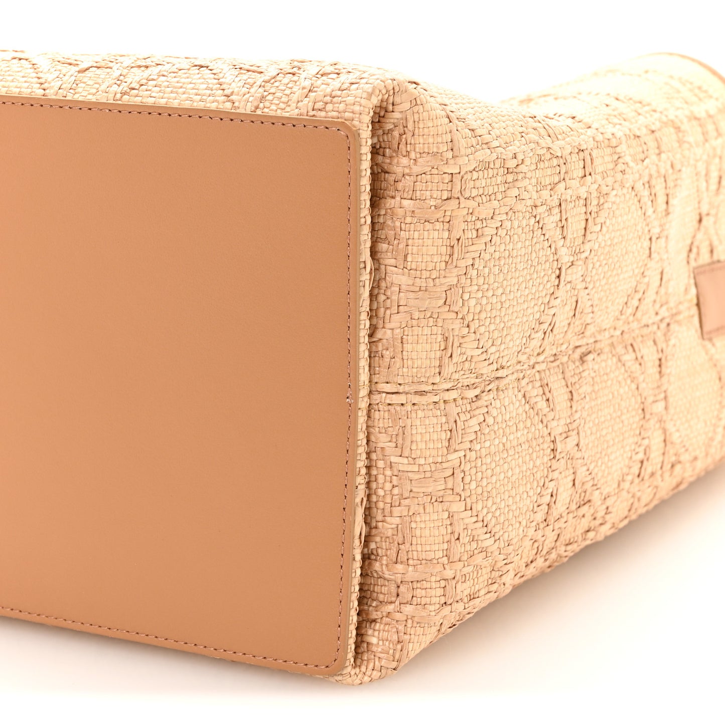 Raffia Macrocannage Medium Toujours Vertical Tote Natural