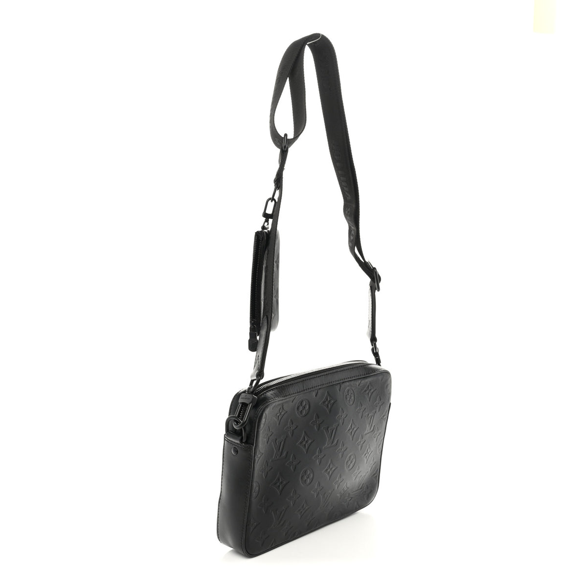 Calfskin Monogram Shadow Duo Messenger Black