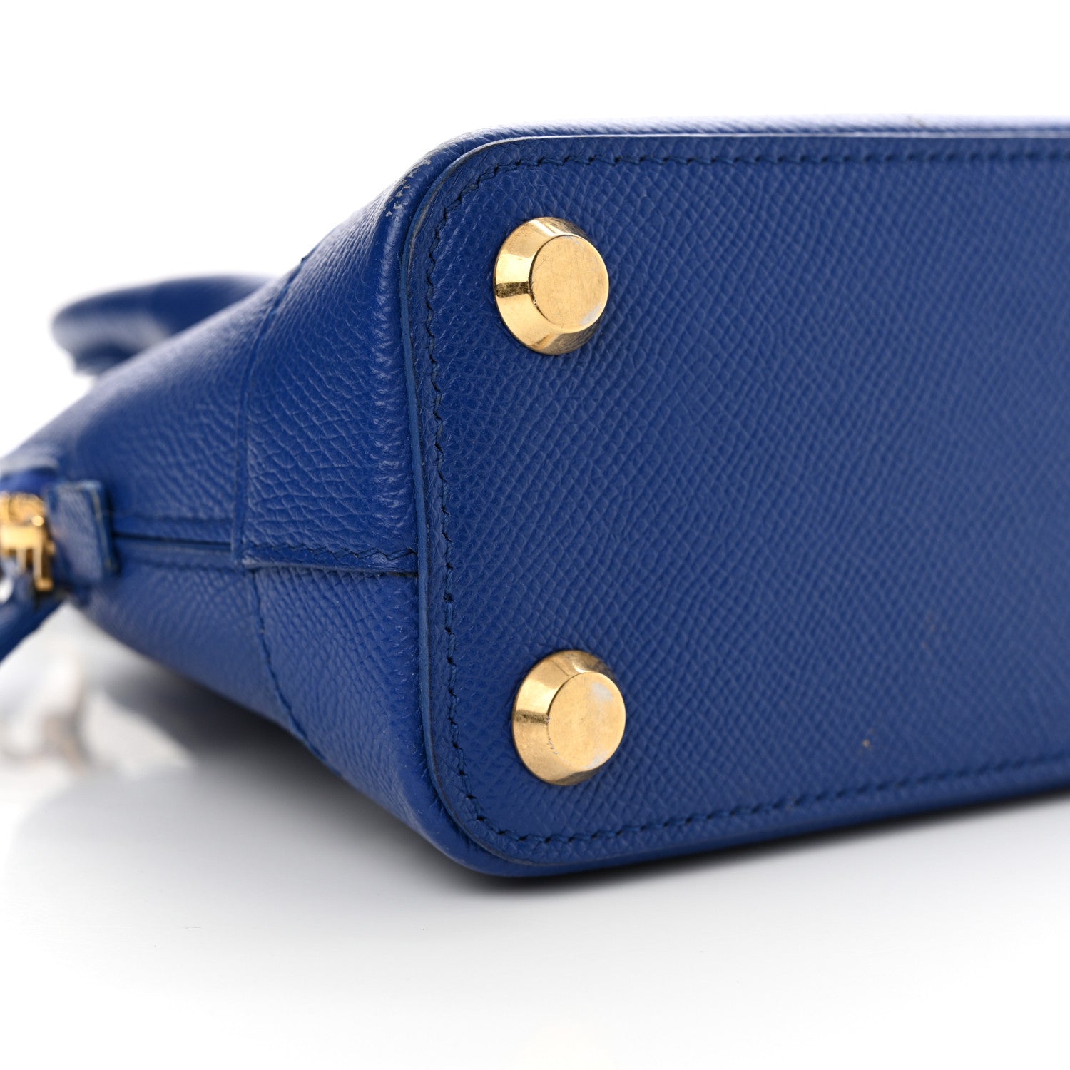 Balenciaga Signature Grained Calfskin Logo XXS Ville Top Handle Bag Bleu Roi White 8 of 19