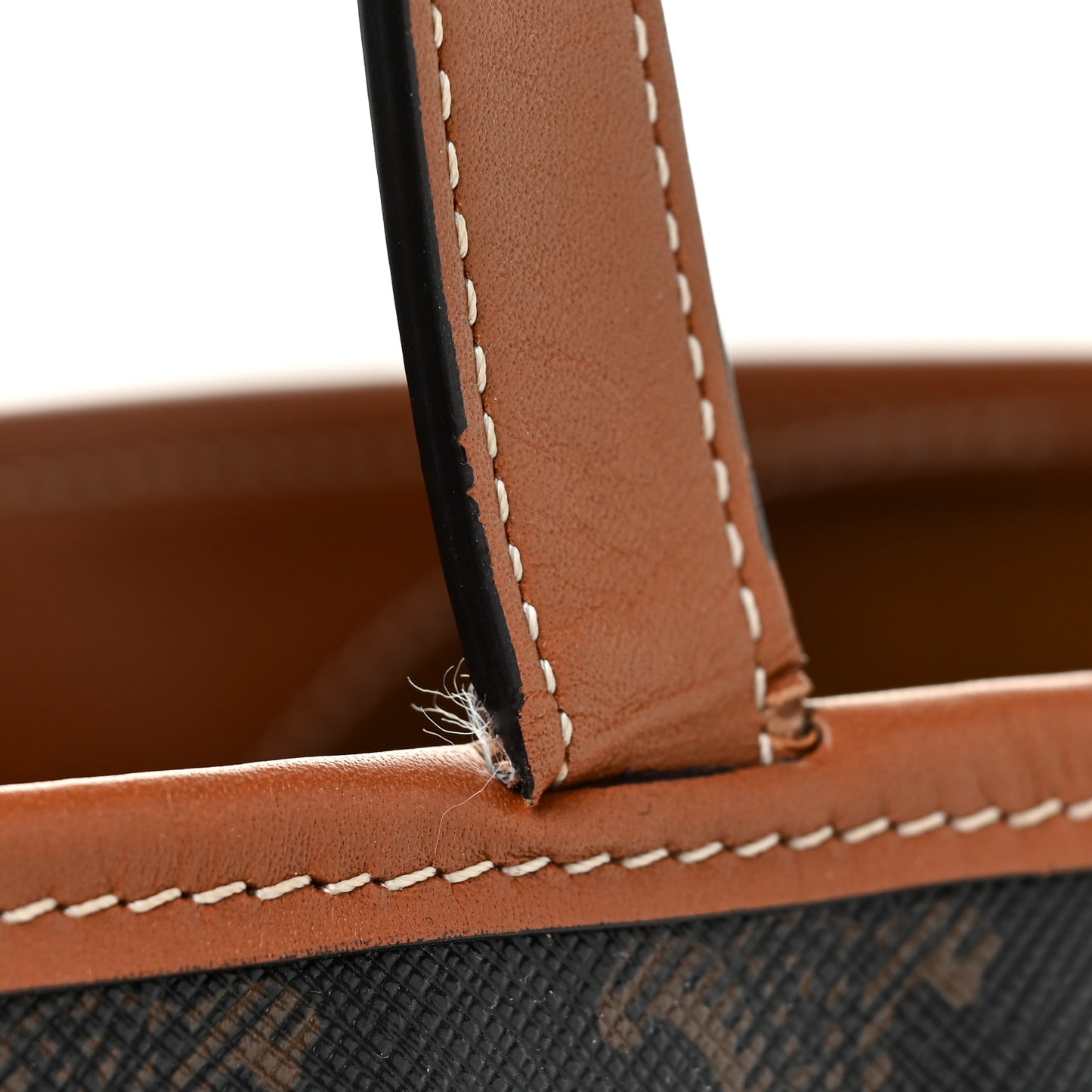 Triomphe Canvas Calfskin Medium Cabas Bag Tan