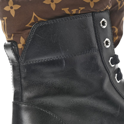 Louis Vuitton Calfskin Monogram Nylon LV Beaubourg Ankle Boots 39 Black 17 of 18