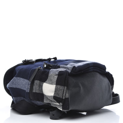 Burberry Wool Check Duffle Rucksack Backpack Indigo Blue 3 of 7