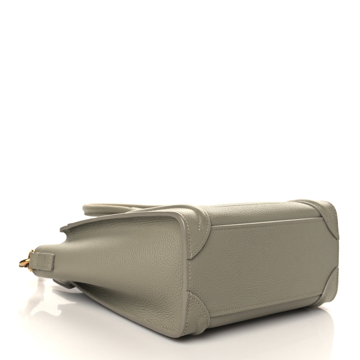 Celine Drummed Calfskin Nano Luggage Green 3 of 6