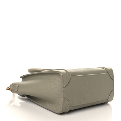 Celine Drummed Calfskin Nano Luggage Green 3 of 6