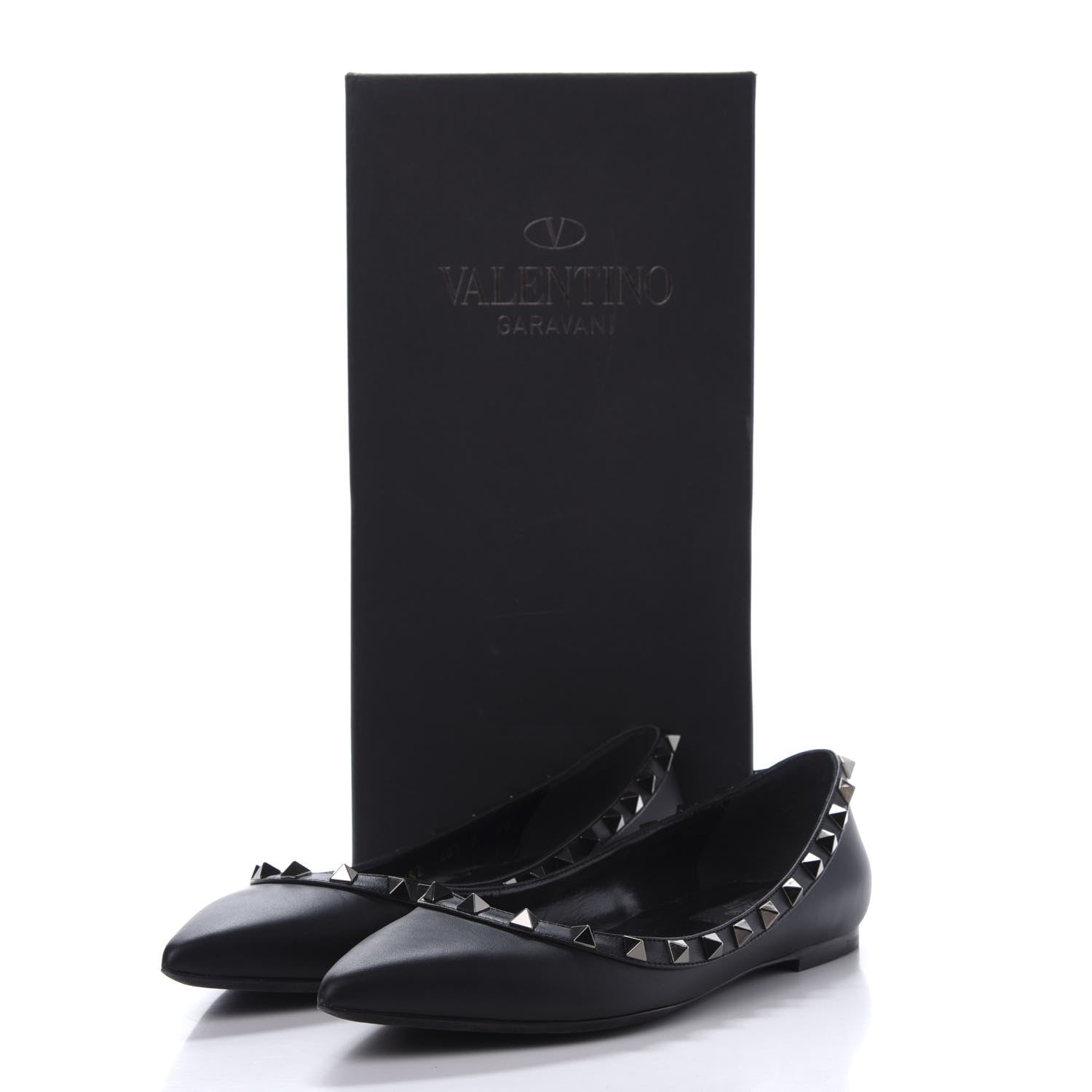 Valentino Garavani Nappa Rockstud Ballerina Flats 38 Black 9 of 9