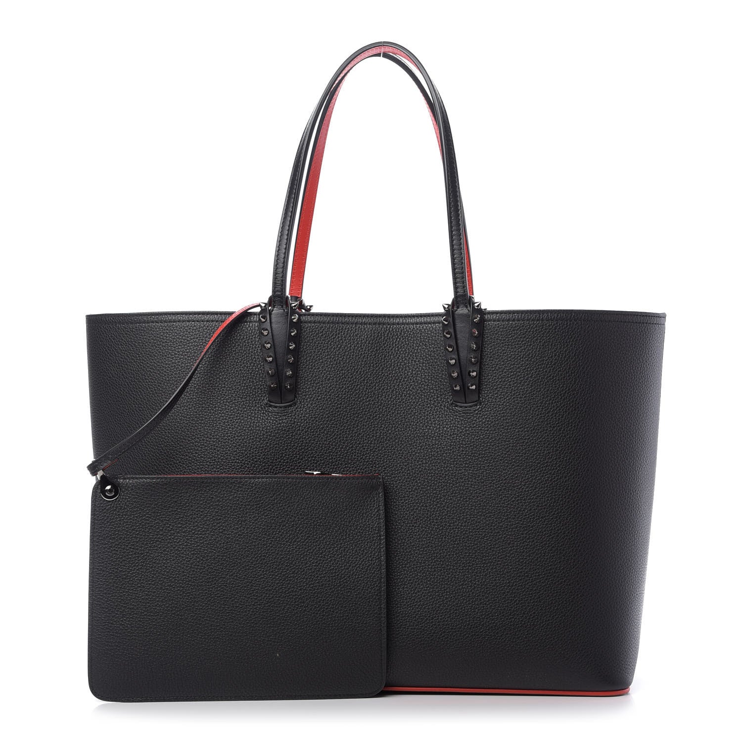 Christian Louboutin Calfskin Spikes East West Cabata Tote Black 1 of 9