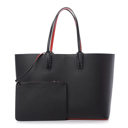 Christian Louboutin Calfskin Spikes East West Cabata Tote Black 1 of 9