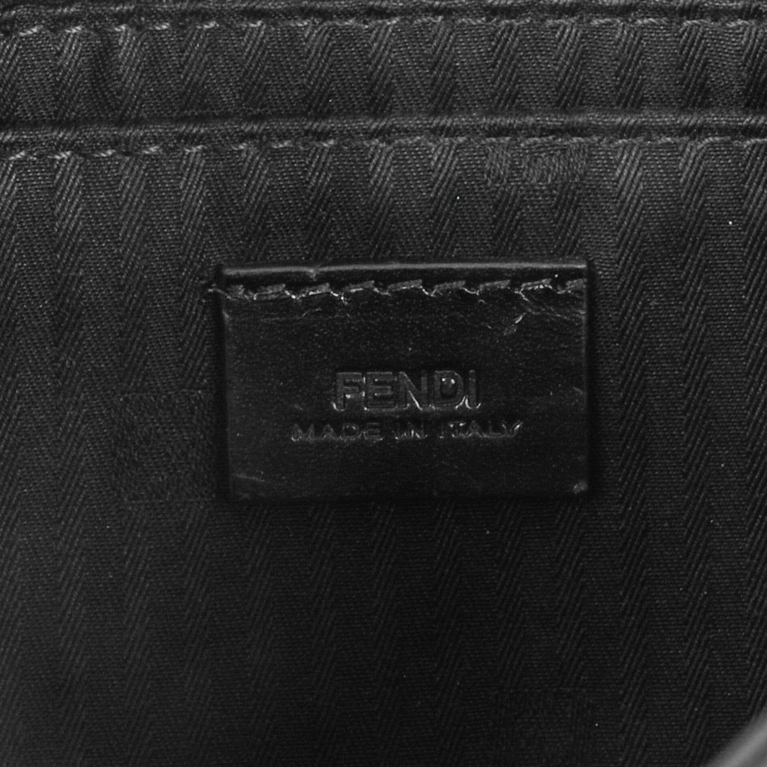 Fendi Vitello Flamingo Enamel Fendista Pouchette Crossbody Black 6 of 8
