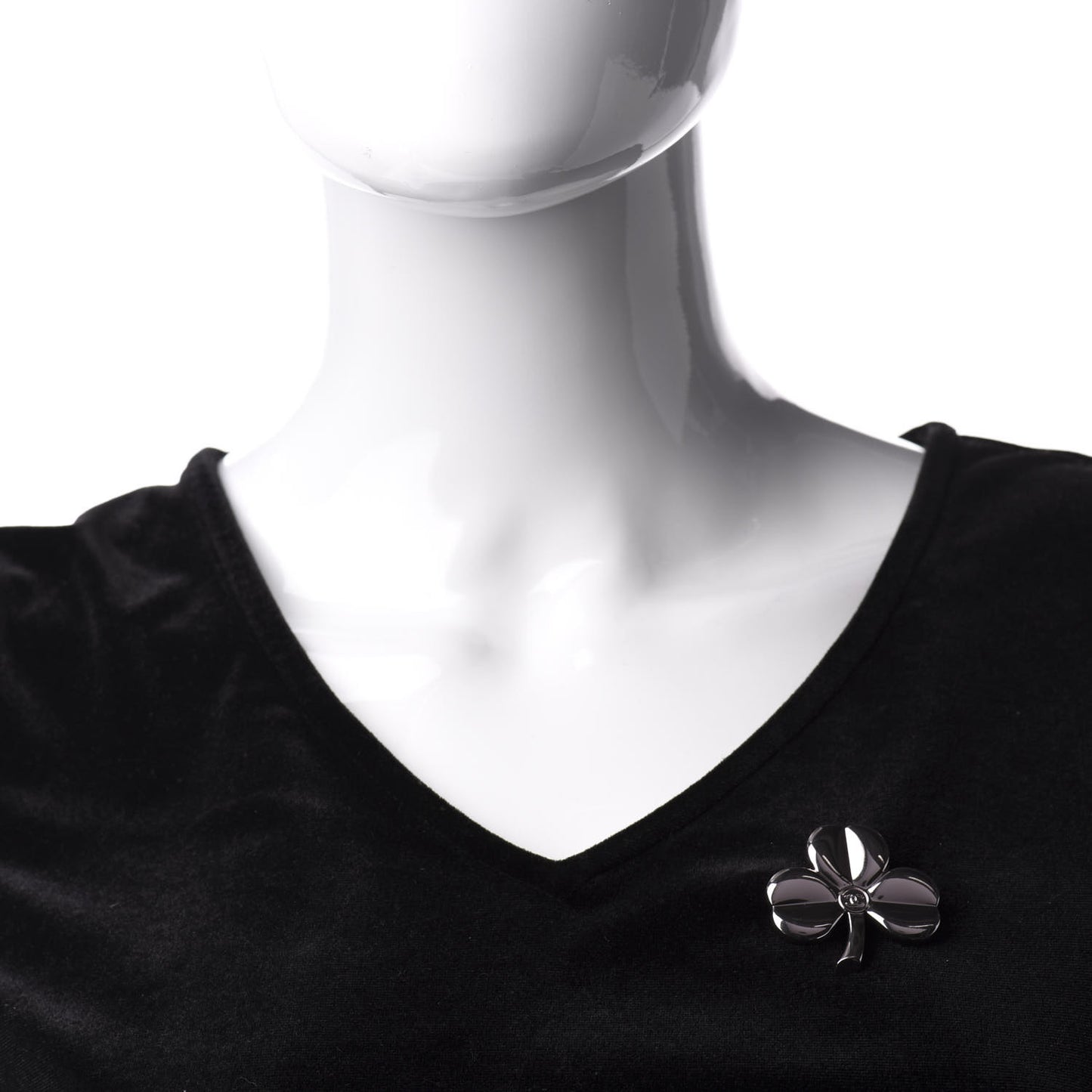 Metal CC Clover Pin Pink