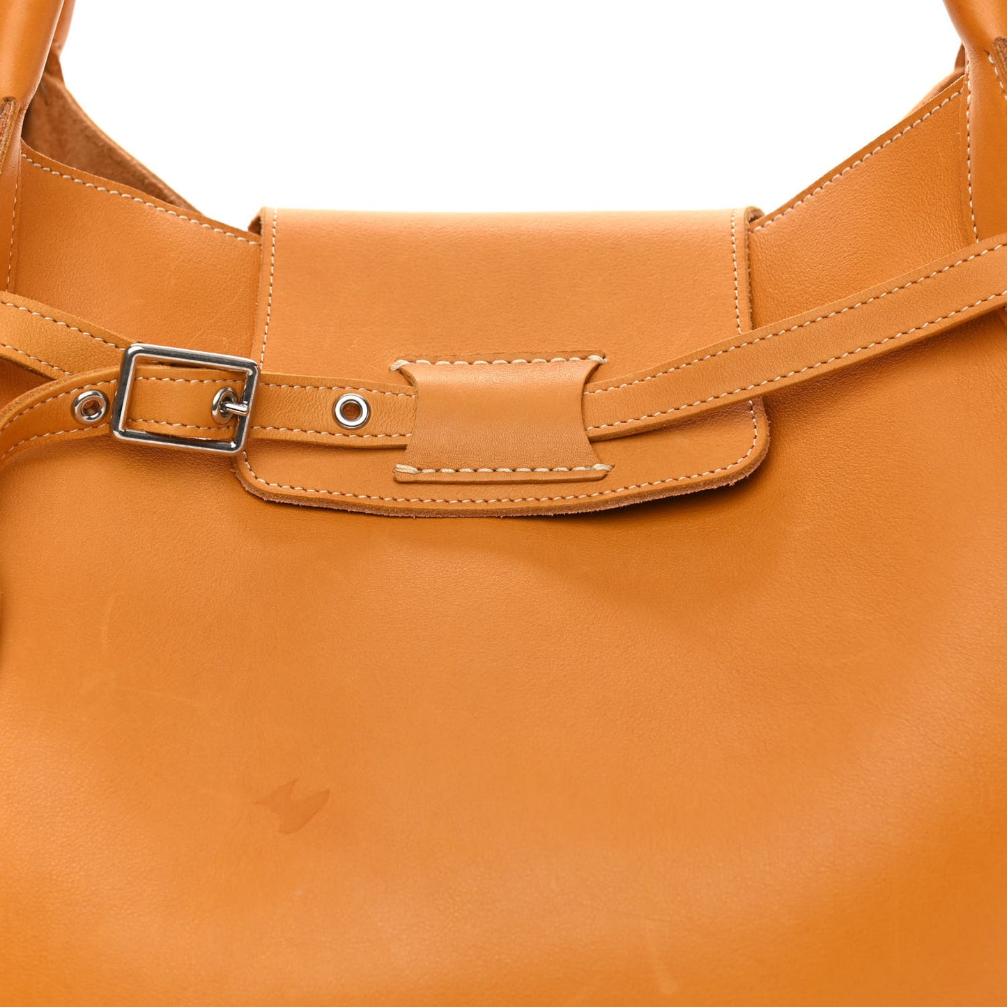 Soft Bare Calfskin Medium Big Bag Dark Yellow