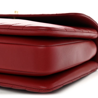 Chanel Lambskin Chevron Quilted Medium Trendy CC Dual Handle Flap Bag Red 9 of 9