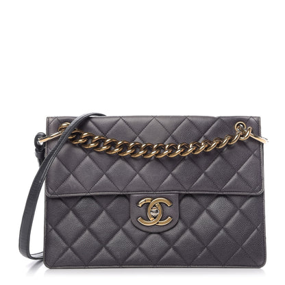 Chanel Caviar Quilted Large Retro Class Flap Dark Grey 1 of 10