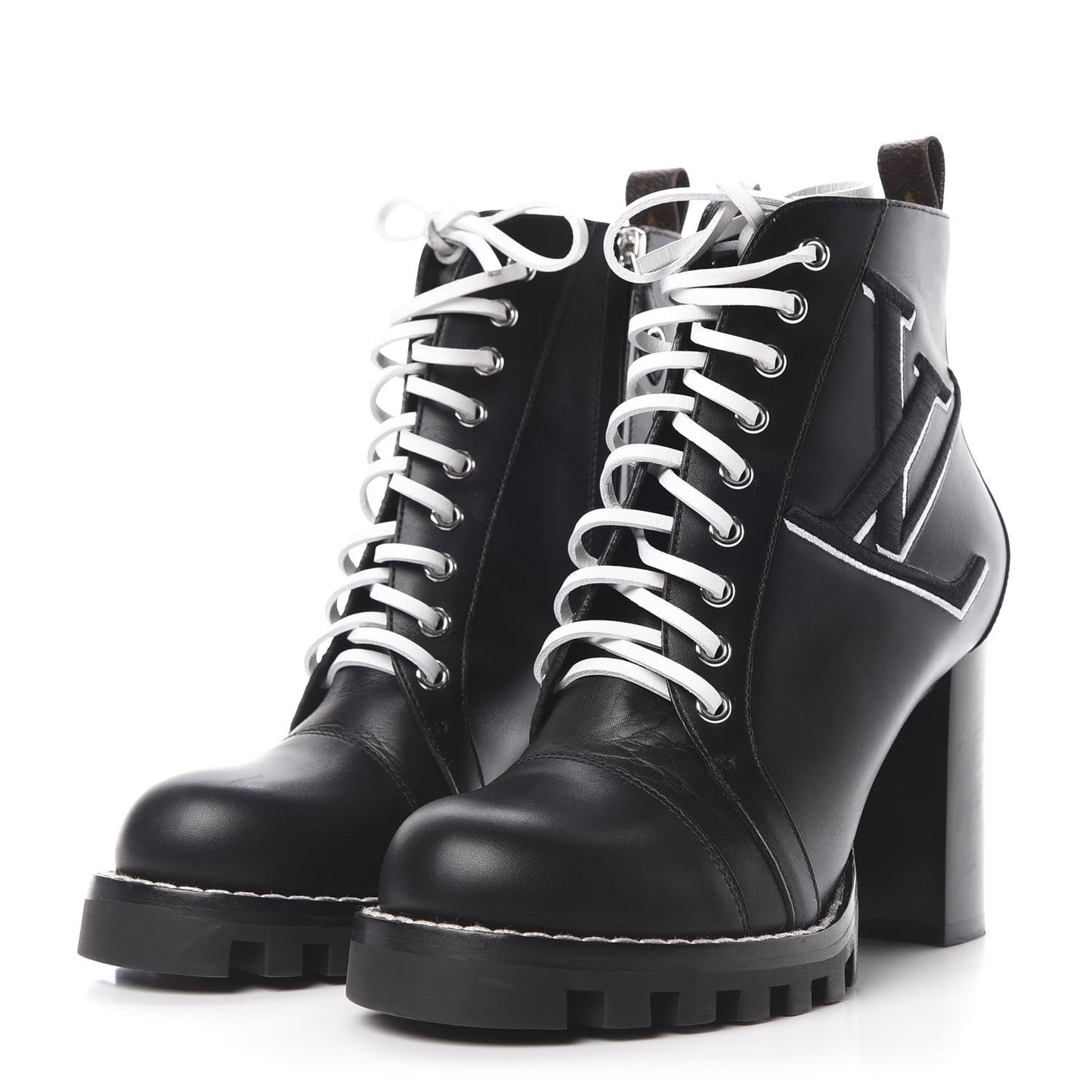 Calfskin Star Trail Ankle Boots 39 Black