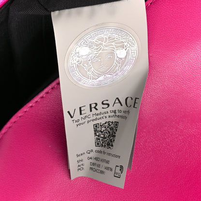Versace Velvet Quilted Medusa Chain Crossbody Pink 7 of 11