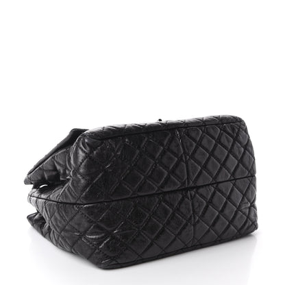 Chanel Metallic Aged Calfskin Quilted Reissue 2.55 Accordion Flap Black 4 of 10