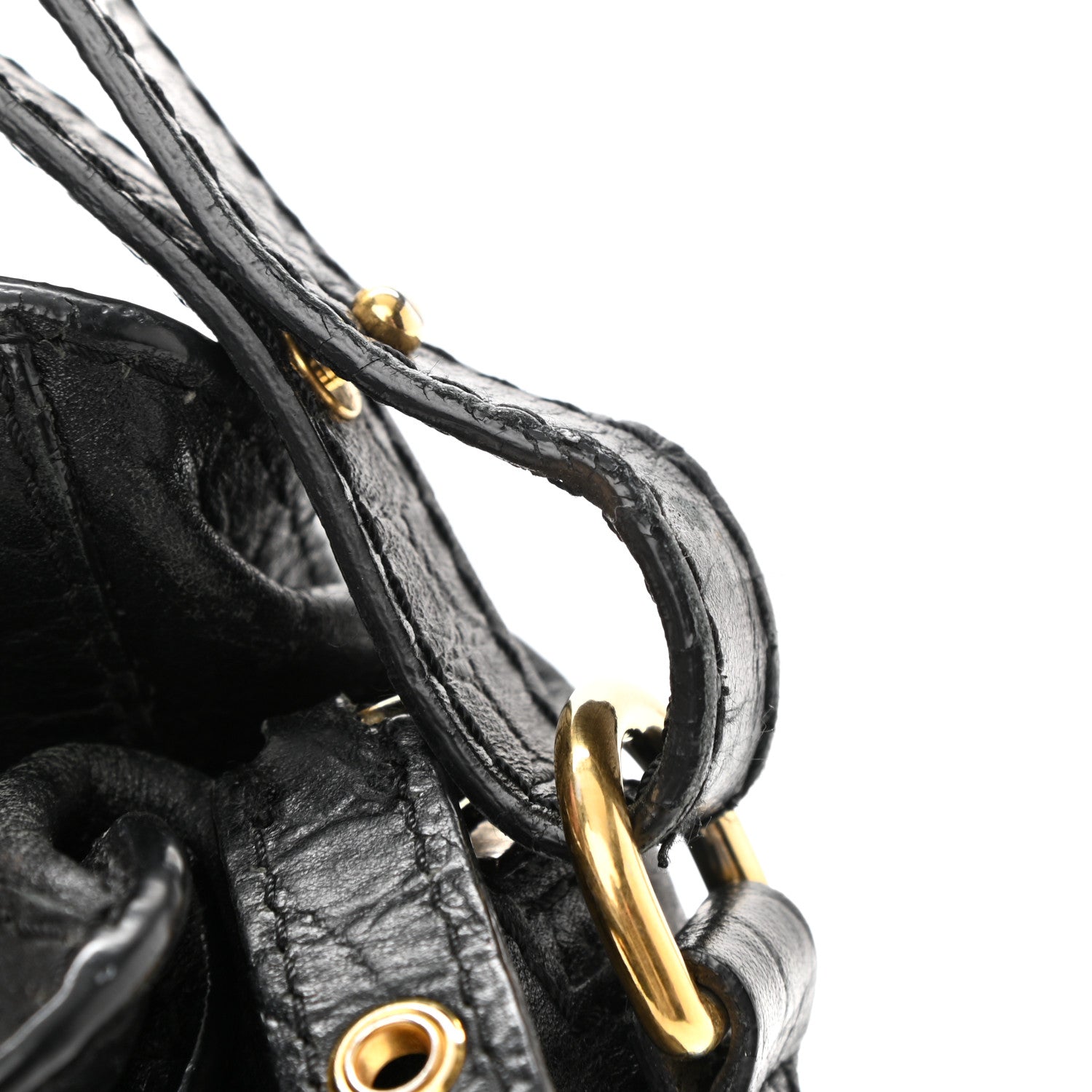 Alexander McQueen Calfskin Crocodile Embossed Small Skull Padlock Zip Around Tote Black 12 of 13