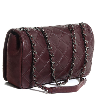 Chanel Calfskin Diamond Embossed New Chic Flap Burgundy 3 of 9
